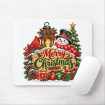 Feliz Navidad Cardenal Muñeco de Nieve Linterna Fi