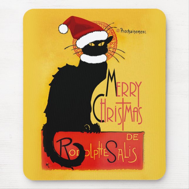 Alfombrilla De Ratón Feliz Navidad - Chat Noir (Frente)