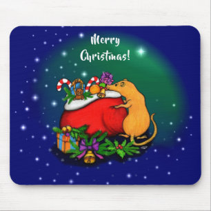 Alfombrilla De Ratón Feliz Navidad con el príncipe rata