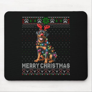 Alfombrilla De Ratón Feliz Navidad Cute Rottweiler Perro Lover Ugly Xma