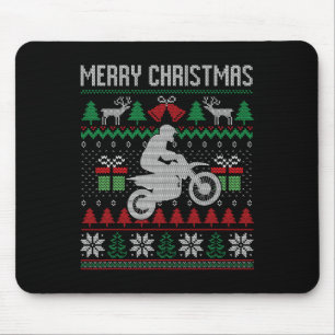 Alfombrilla De Ratón Feliz Navidad Dirt Bike Santa Funny Match