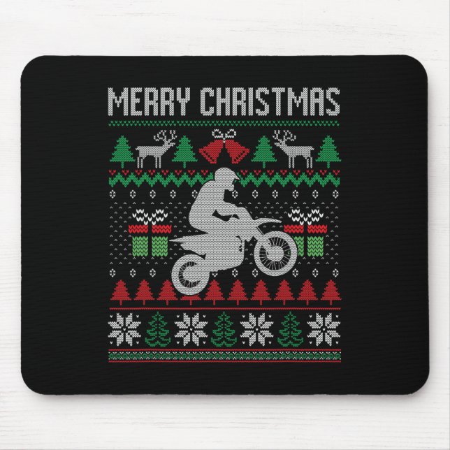 Alfombrilla De Ratón Feliz Navidad Dirt Bike Santa Funny Match (Frente)