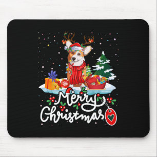 Alfombrilla De Ratón Feliz Navidad Disfraces de reno Cute Santa Corgi