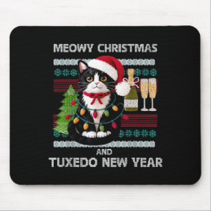 Alfombrilla De Ratón Feliz Navidad divertido gato esmoquin sombrero de 