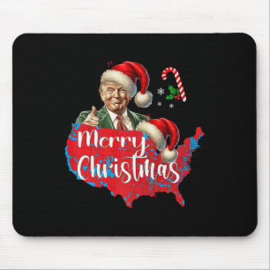 Alfombrilla De Ratón Feliz Navidad Donald Trump Mapa de cobertura roja