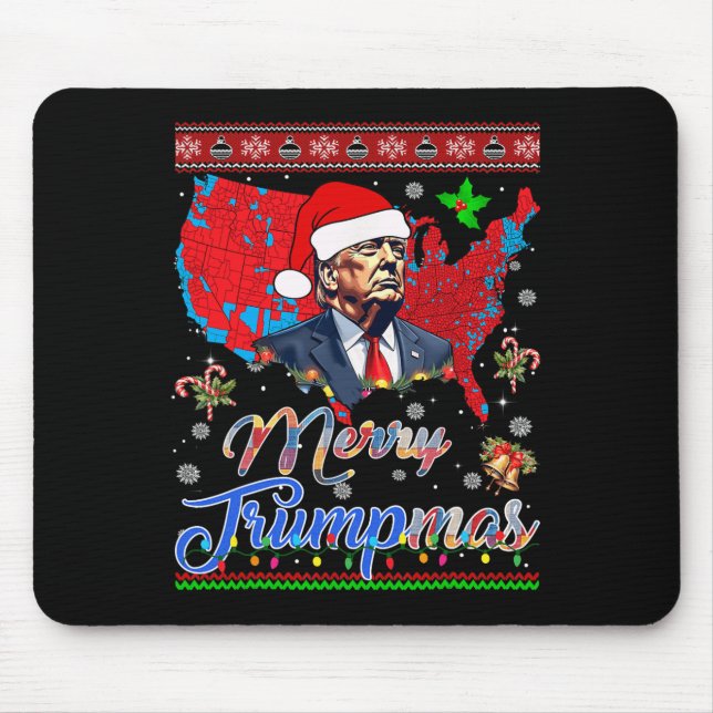 Alfombrilla De Ratón Feliz Navidad Donald Trump Santa Familia Navidad (Frente)