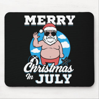 Alfombrilla De Ratón Feliz Navidad En Julio Divertido Santa 