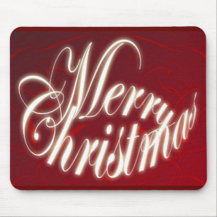 Alfombrilla De Ratón Feliz Navidad en Mousepad Rojo