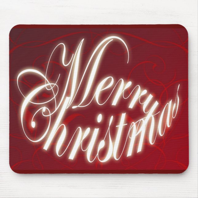 Alfombrilla De Ratón Feliz Navidad en Mousepad Rojo (Frente)