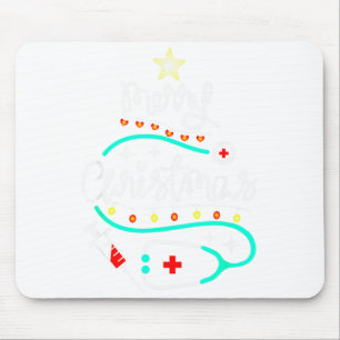 Alfombrilla De Ratón Feliz Navidad Enfermera Doctor Estetoscopio Navida