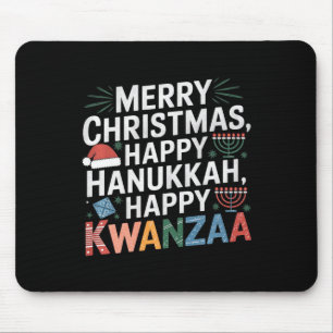 Alfombrilla De Ratón Feliz Navidad Feliz Hanukkah Feliz Kwanzaa 14
