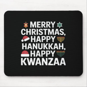 Alfombrilla De Ratón Feliz Navidad Feliz Hanukkah Feliz Kwanzaa 15
