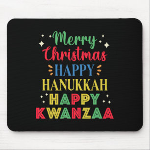 Alfombrilla De Ratón Feliz Navidad Feliz Hanukkah Feliz Kwanzaa 15