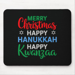 Alfombrilla De Ratón Feliz Navidad Feliz Hanukkah Feliz Kwanzaa 16