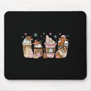 Alfombrilla De Ratón Feliz Navidad Gingerbread Cookie Café Cups Lat
