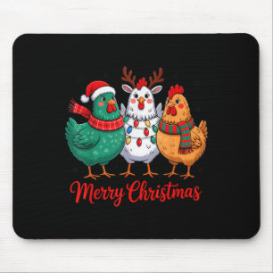 Alfombrilla De Ratón Feliz Navidad Granjero de Pollo Animal Santa Sombr