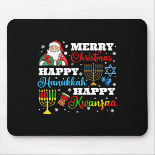Alfombrilla De Ratón Feliz Navidad Hanukkah Kwanzaa Festividad judía af