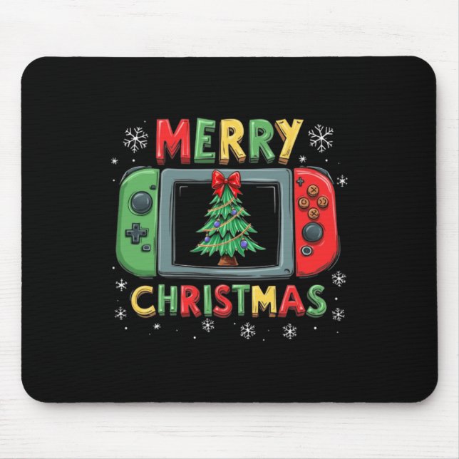 Alfombrilla De Ratón Feliz Navidad Hombres Jóvenes Jugadores de Juegos  (Frente)