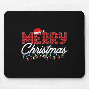 Alfombrilla De Ratón Feliz Navidad Leopardo Búfalo Rojo Tapado Para Hom