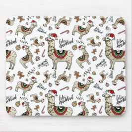 Alfombrilla De Ratón Feliz Navidad Llama Mousepad