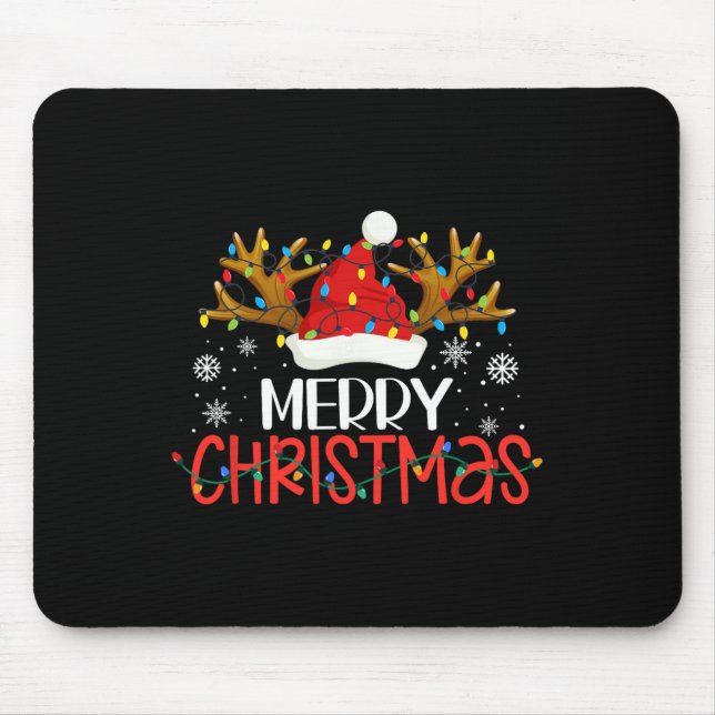 Alfombrilla De Ratón Feliz Navidad Nochebuena alumbra a la familia coin (Frente)