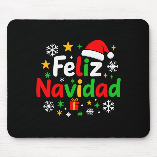Alfombrilla De Ratón Feliz Navidad Pajamas Shirt, Cute Spanish Mexican  (Frente)