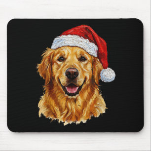 Alfombrilla De Ratón Feliz Navidad Perro Retriever Dorado Navidad Lindo