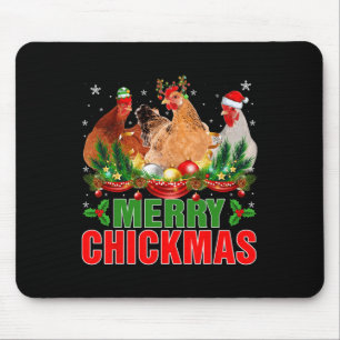 Alfombrilla De Ratón Feliz Navidad Pollos de Papá Noel