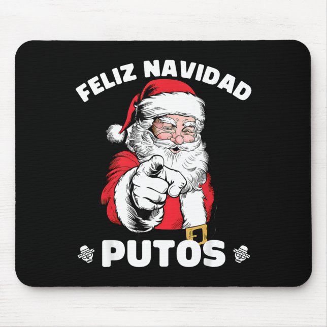 Alfombrilla De Ratón Feliz Navidad Putos Shirt Merry Xmas Funny Santa  (Frente)