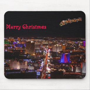 Alfombrilla De Ratón Feliz Navidad Santa y renos Las Vegas Mousep
