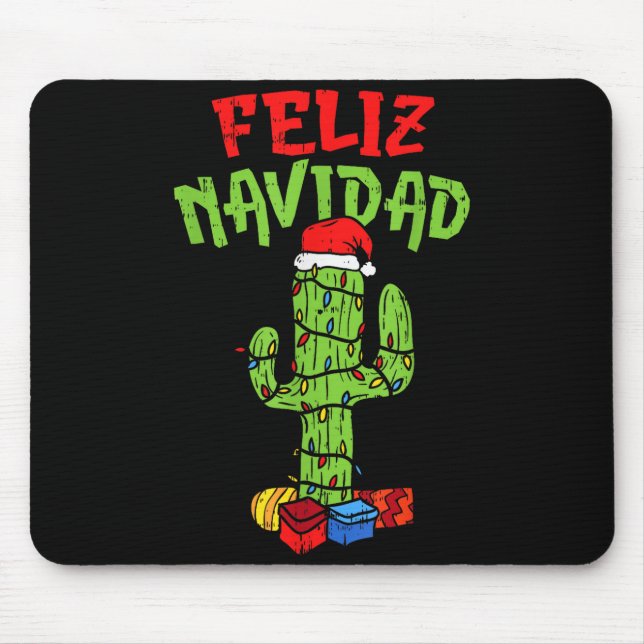 Alfombrilla De Ratón Feliz Navidad Shirt Mexican Christmas Cactus Xmas  (Frente)
