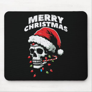 Alfombrilla De Ratón Feliz Navidad Skull Santa Xmas Cabeza de Esqueleto