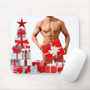 Alfombrilla De Ratón Feliz Navidad SlipperyJoe regalo rojo blanco plata