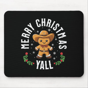 Alfombrilla De Ratón Feliz Navidad Yall Gingerbread Cowboy Howdy West