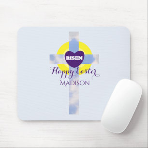 Alfombrilla De Ratón Feliz nombre personalizado de la Cruz Azul del cie