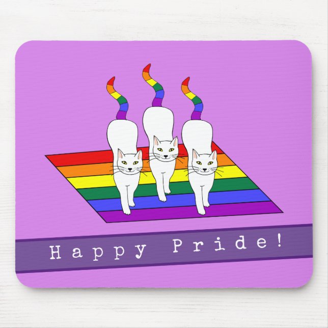 Alfombrilla De Ratón Feliz orgullo gays LGBT con bandera arco iris (Frente)