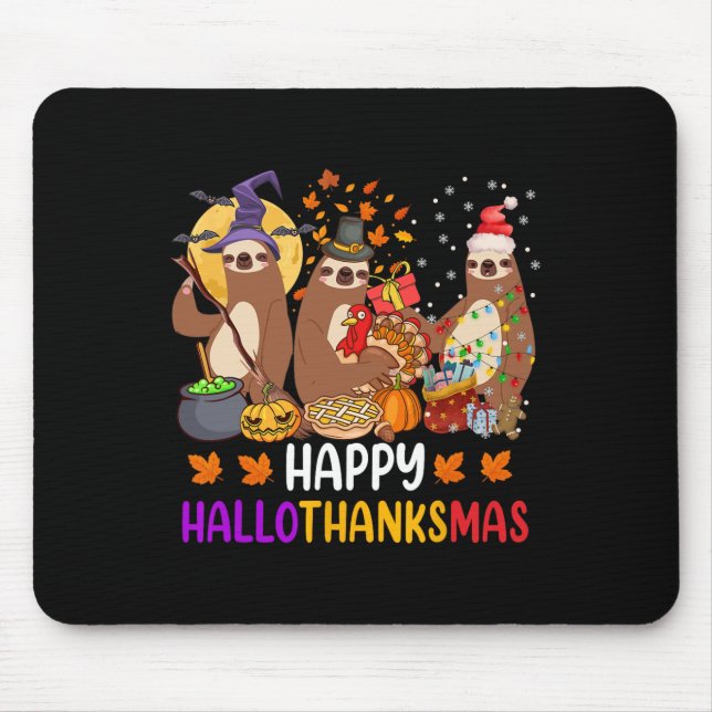 Alfombrilla De Ratón Feliz otoño a los Navidades de Hallothanksmas Slot (Frente)