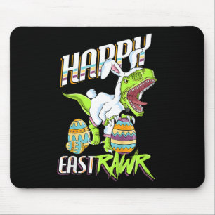 Alfombrilla De Ratón Feliz Pascua Cute Trex Dinosaur Conejo de Pascua H