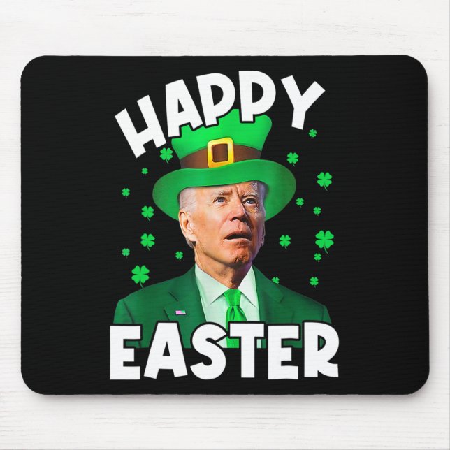 Alfombrilla De Ratón Feliz Pascua Joe Biden St Patricks Day Leprechaun (Frente)