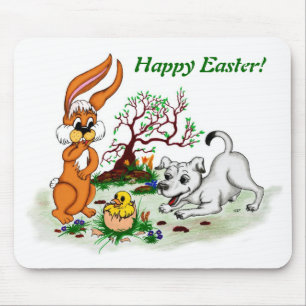 Alfombrilla De Ratón ¡Feliz Pascua! Welpe, Küken, Hase