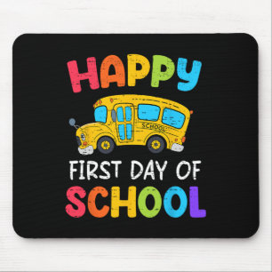 Alfombrilla De Ratón Feliz Primer Día De Escuela Conductor De Autobús D