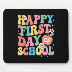 Alfombrilla De Ratón Feliz Primer Día De Escuela Profesor Niños Niñas B