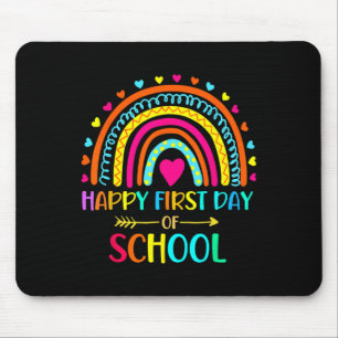 Alfombrilla De Ratón Feliz primer día escolar, el arcoiris de vuelta a 