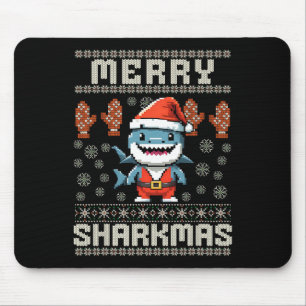 Alfombrilla De Ratón Feliz Sharkmas Navidades de tiburón Nochebuena niñ