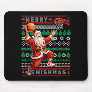 Alfombrilla De Ratón Feliz Swishmas Baloncesto Feo Navidad Xmas Hombres