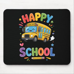 Alfombrilla De Ratón Feliz último día de escuela Autobús escolar lindo