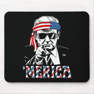 Alfombrilla De Ratón Feliz Vintage Trump 4 De Julio Patriótico América 