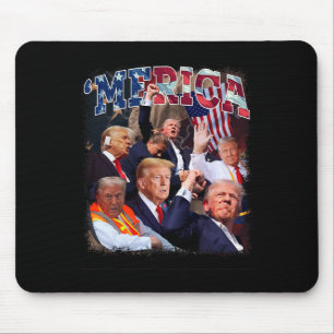 Alfombrilla De Ratón Feliz Vintage Trump 4 De Julio Patriótico Estadoun