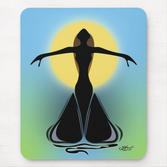 Alfombrilla De Ratón Femenina en flor (Frente)