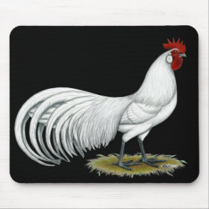 Alfombrilla De Ratón Fénix: Rooster Blanco